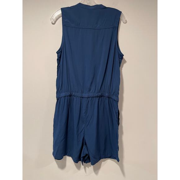 NEW a.n.a A New Approach Lightweight Rayon Romper Blue Size Small JL - Picture 2 of 9